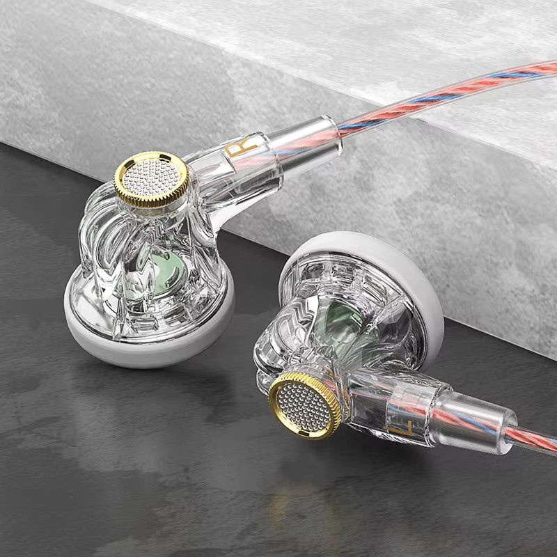 QKZ MDR Kabelgebundene Kopfhörer in Lila mit 16 mm dynamischem Treiber, In-Line-Steuerung und Mikrofon für HiFi-Stereo-Musik und Sport - Bild 2
