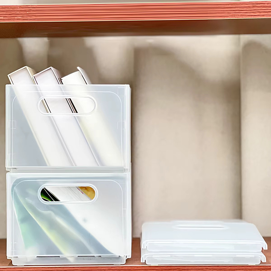 WORTHBUY Aufbewahrungsbox aus Kunststoff, zusammenklappbarer und ausziehbarer Organisationkoffer mit Griff, transparent - Bild 5