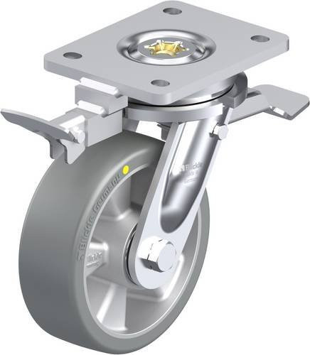 Blickle Lenkrolle LO-ALTH 150K-ST-AS-RI4 mit Feststeller in Silber und Grau, Rad-Durchmesser: 150 mm, Tragfähigkeit: 650 kg - Bild 1