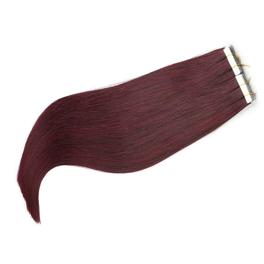 Soul Queen Tape-in-Extensions Echthaar, # 99J Burgund, Straight - Bild 7
