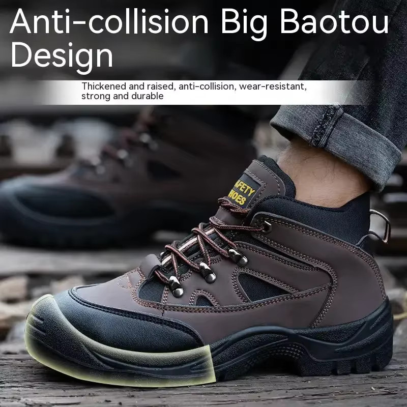 QHSPE Sicherheitsarbeitsstiefel für Herren mit Stahlkappe und pannensicherer Sohle in rutschfestem Design - Bild 5