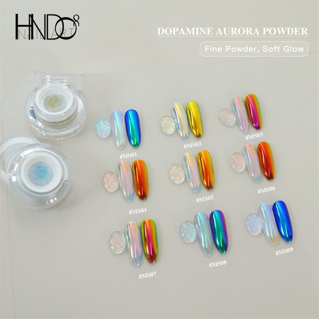 HNDO Chrom-Puder Aurora, Metallic, 9 Farben - Bild 1