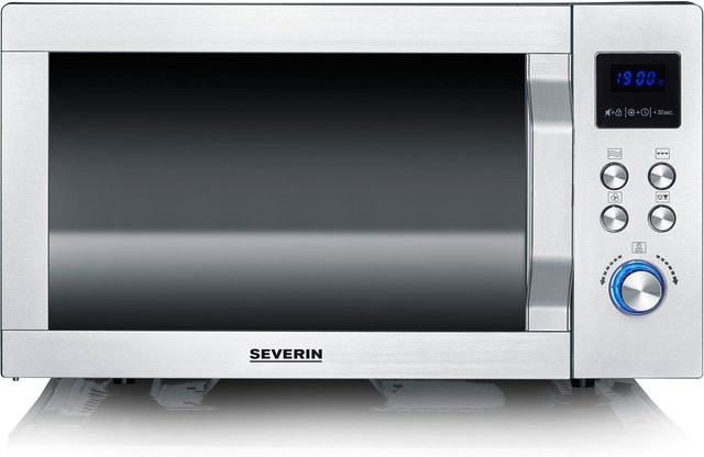 Severin Mikrowelle MW 7578 Flachbett mit Grillfunktion in Silber - Bild 1
