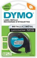 Dymo LetraTag ORIGINAL Kunststoff Schriftband in Schwarz auf Silbermetallic, Breite: 12 mm - Bild 1