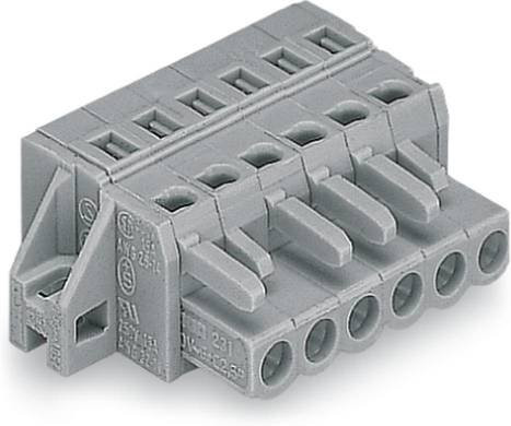 WAGO Buchsengehäuse-Kabel 231-111/031-000 mit 11 Polen und 5 mm Rastermaß in Grau, 25 Stück - Bild 1