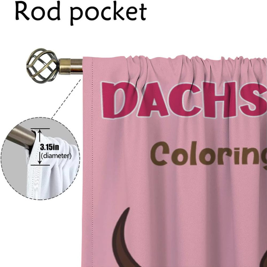 Modernes Dackel Tüll Vorhang Set für Wohnzimmer und Schlafzimmer, 2 Paneele, halbtransparent, B: 50 cm, H: 70 cm - Bild 2