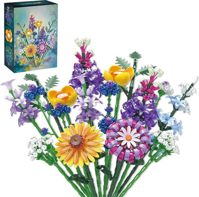 AMAZINGBLOKS Blumenstrauß-Baukasten, Bausteine, 1183 Teile - Bild 1