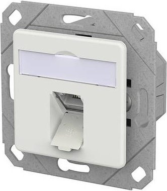 Metz Connect E-DAT C6A IDC Netzwerkdose, 1 Port, LAN/Ethernet, Unterputz, Verkehrsweiß - Bild 1