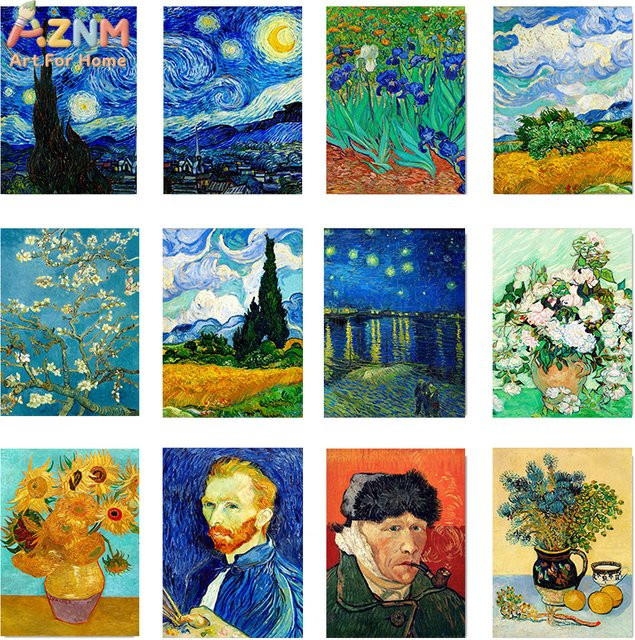 Kayou Vincent Van Gogh Sammlung Wandbilder als Leinwanddrucke mit abstrakten Kunstwerken in Mehrfarbig für deine Wohnzimmer-Dekoration - Bild 1