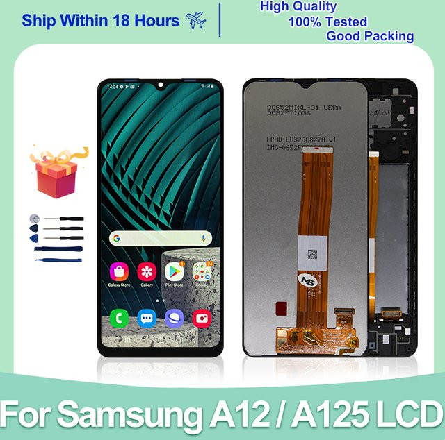 Samsung Galaxy A12 Ersatz LCD Display mit Touchscreen Digitalisierer in Schwarz für SM-A125F und SM-A125H - Bild 1