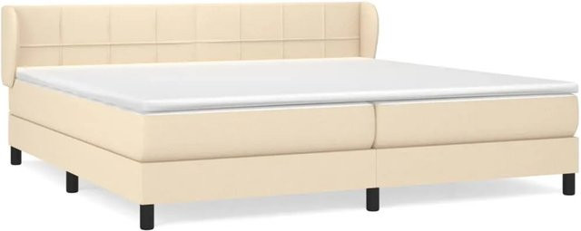 vidaXL Boxspringbett Hybrid mit Matratze und Kopfteil in Creme, B/T/H: 203 x 203 x 78 cm - Bild 1