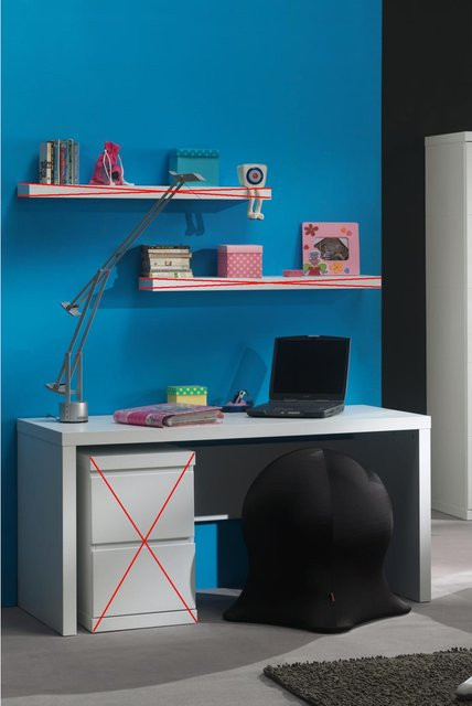 Vipack Schreibtisch Lara in Weiß aus lackiertem MDF - Bild 1