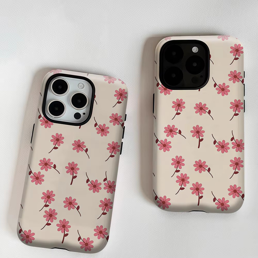 Potdemiel Aurea Case Matte Bumper MagSafe Schutzhülle für iPhone in Pink Daisy mit Retro-Design - Bild 3