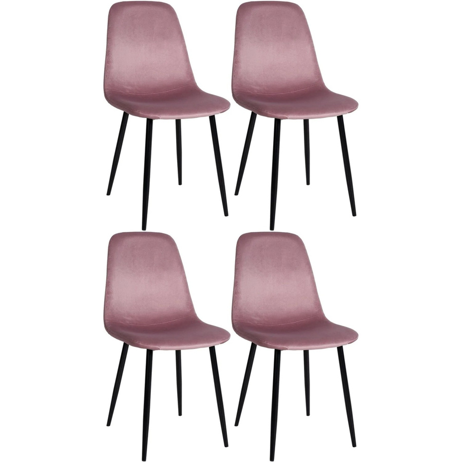 DELUKE Esszimmerstühle MOVI 4er Set in Pink aus Samt und Metall, H 88 cm x B 44 cm x T 51 cm - Bild 2