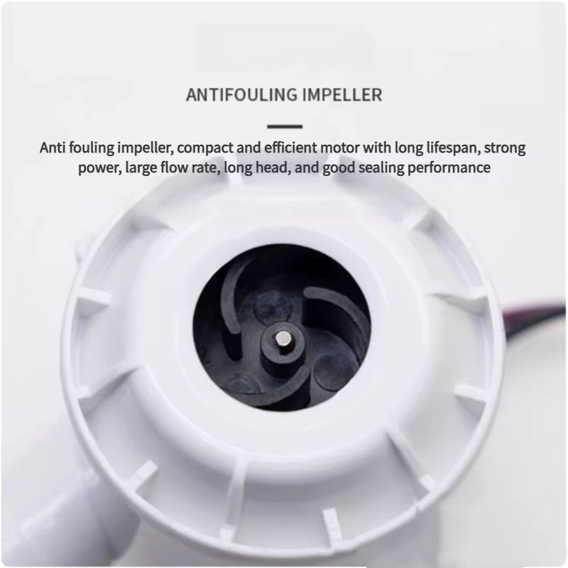 QHJIA Elektrische Unterseepumpe für Schiffe und Wasserflugzeuge, 12V/24V, verschiedene Förderleistungen (350/500/750/1100 GPH) - Bild 2