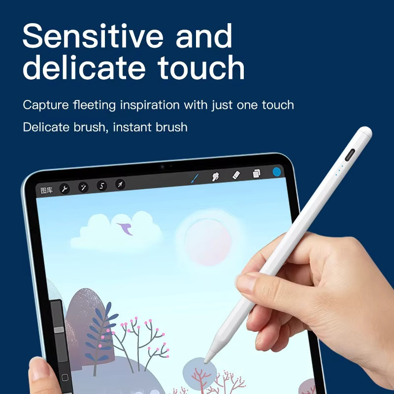 Basix Universeller Stylus-Stift in Weiß für Android und iOS, Kapazitiver Touchscreen-Stift für Mobiltelefone und Tablets mit Schnellladefunktion - Bild 3