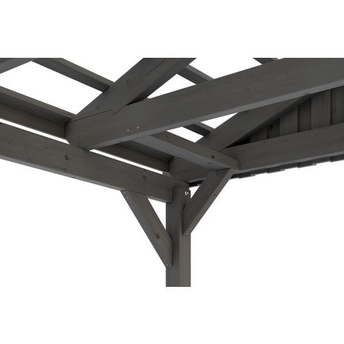 Skan Holz Carport Fichtelberg aus Fichte Leimholz in Grau mit spitzer Dachform, B/T: 317 x 566 cm, Höhe: 303 cm - Bild 3