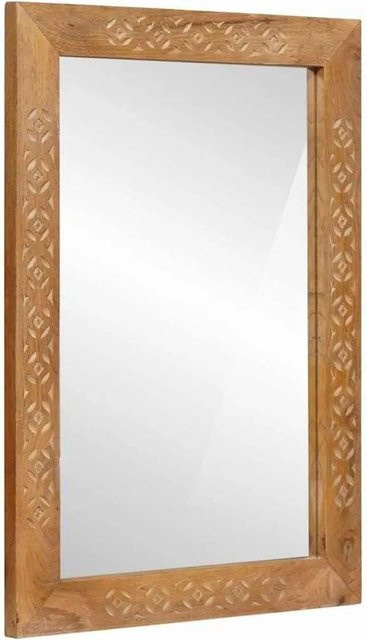 vidaXL Badezimmer Spiegel in Hellbraun, rechteckig, B: 70 cm, H: 50 cm, T: 2,5 cm - Bild 1