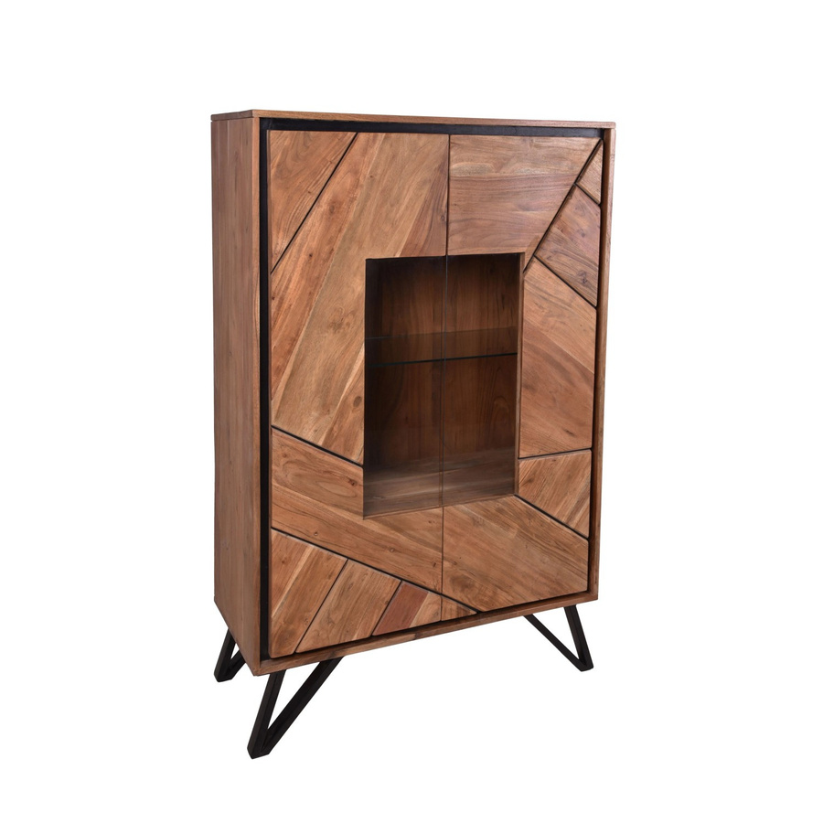 DELUKE Highboard EBBA aus Akazienmassivholz in Akazienbraun, B/T/H: 150 x 40 x 96 cm - Bild 2