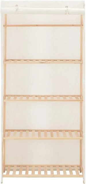 vidaXL Kleiderschrank aus Stoff in Weiß mit Regalböden und Kleiderstange, B/T/H: 79 x 40 x 170 cm - Bild 1