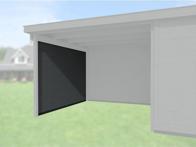 Weka Seitenwand für Haustyp 126 und 172 aus Blockbohlen, 21 mm, Anthrazit, Tiefe: 295 cm - Bild 1