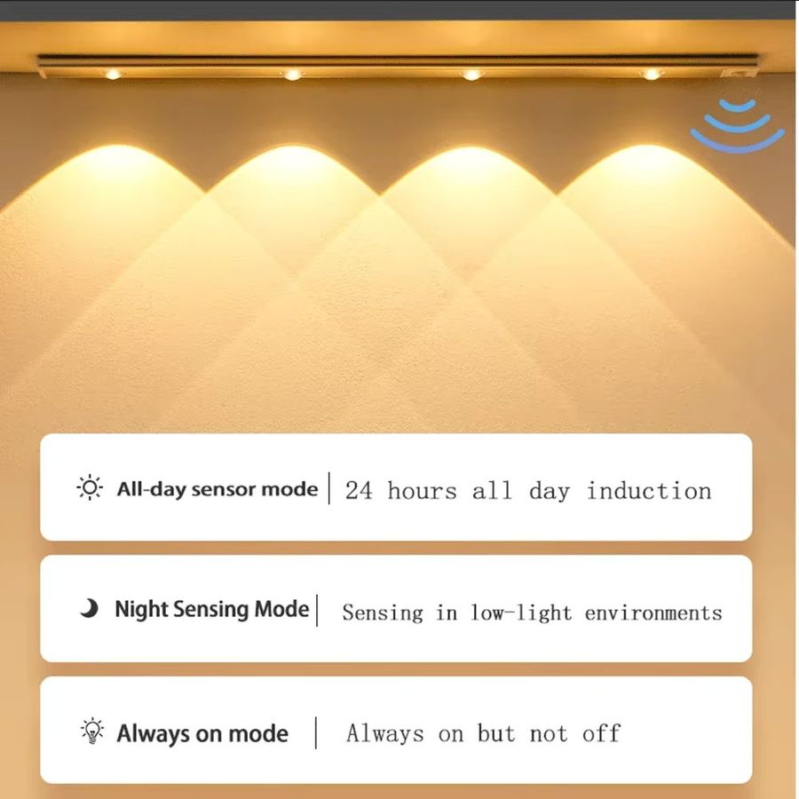 AVACOM LED Schrankleuchte mit Bewegungsmelder und USB-Wiederaufladung, ultradünne Unterbauleuchte für Schrank und Kleiderschrank - Bild 3