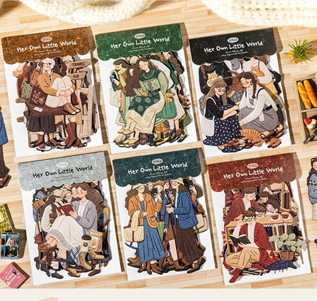 Mr.Paper Charakter-Themen Aufkleber mit Prägedruck, 20 Stück pro Beutel, Multicolor, ohne weißen Rand für Tagebuch, Scrapbook und Handyhüllen - Bild 1