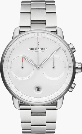 Nordgreen Herrenuhr Pioneer Chronograph, Edelstahl, Quarz, 42 mm, 10 ATM