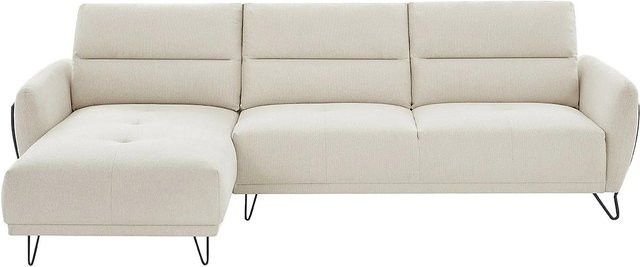 Durima Ecksofa in Beige ohne Schlaffunktion mit Metallrahmen und Textilstoff - Bild 1