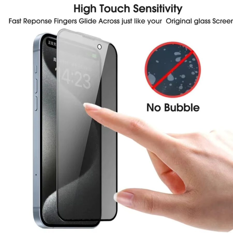 3er-Pack Anti-Spion Displayschutzfolie aus gehärtetem Glas für iPhone 17 16 Pro Max 15 14 13 12 11 Pro Mini XR XS Max, transparent - Bild 2