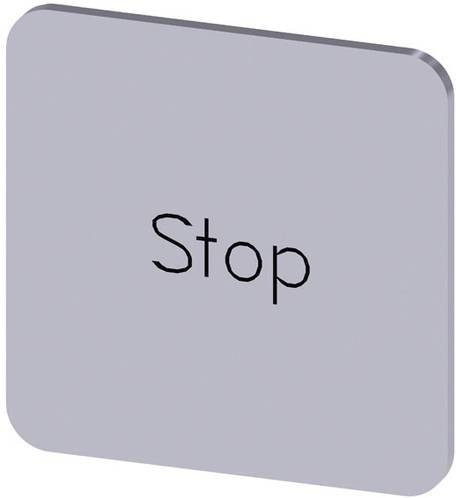 Siemens Bezeichnungsschild quadratisch STOP Silber Schwarz B x H: 22 x 22 mm 10 Stück - Bild 1