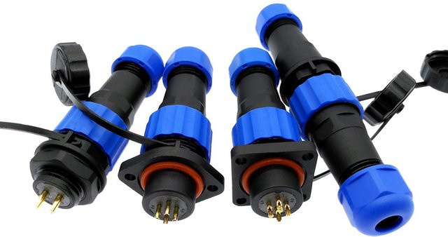 CNMAWAY SP16 IP68 Wasserdichter Kabelconnector Stecker und Anschluss Set Männlich und Weiblich in Blau mit 2 bis 9 Pins - Bild 1