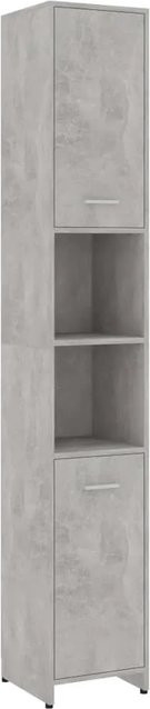 vidaXL Badezimmerschrank in Betongrau aus Holzwerkstoff mit Scharniertüren, B/T/H: 30 x 30 x 183,5 cm - Bild 1