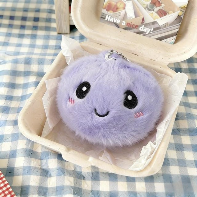 Cartoon-Dampfbrötchen-Plüsch-Schlüsselanhänger, 10cm, Unisex - Bild 1