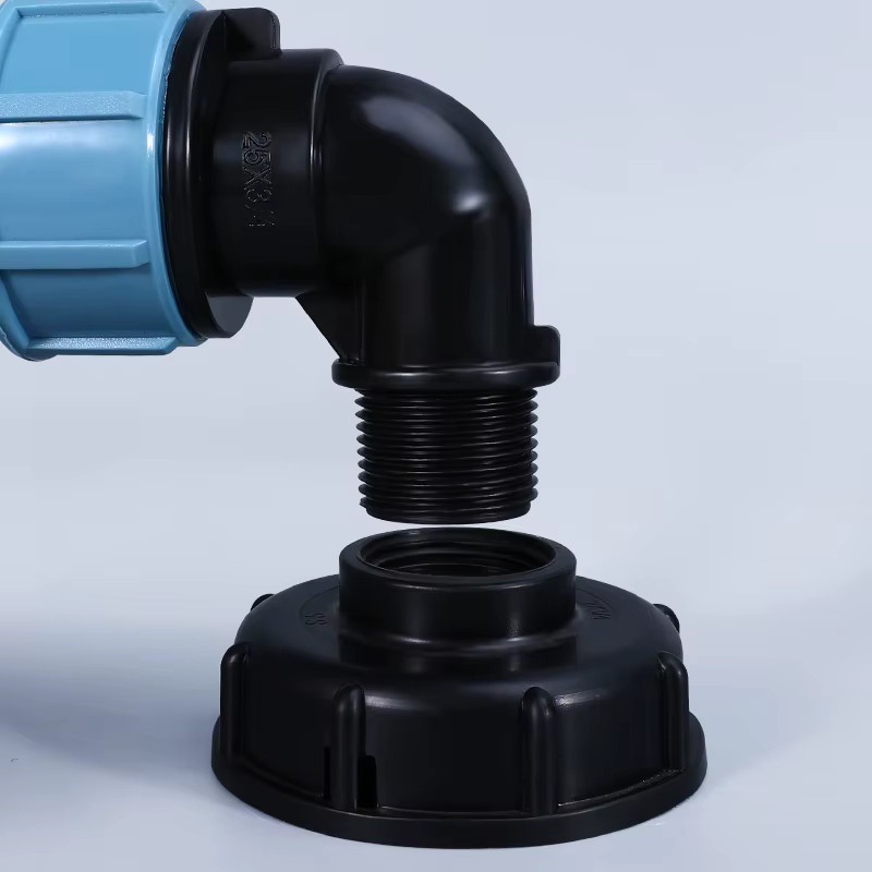 IBC Wassertank Rohrverbindungen und Bewässerungsadapter für Gartenwasseranschlüsse, Winkelanschluss 32 mm - Bild 4