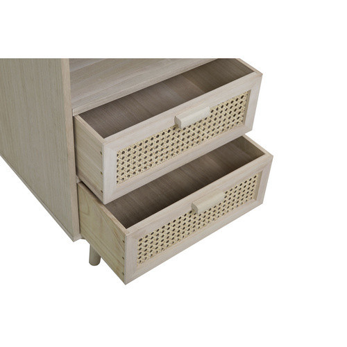 SalesFever Kommode aus Paulowniaholz und Rattangeflecht in Beige - Bild 3