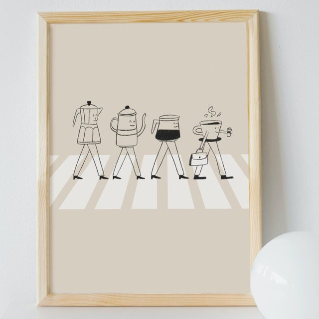 Abstrakte Leinwandmalerei Beatles Abbey Road Musik Poster von Potdemiel in Mehrfarbig - Bild 1