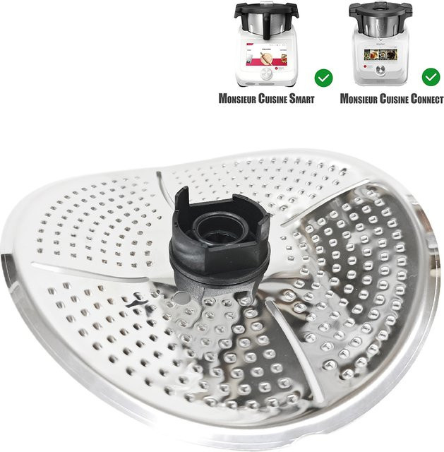 Olevo Schäler Set für Monsieur Cuisine Connect und Smart: Potato Peeler, Cutter Mix Blade und Food Divider Cover in Silber - Bild 1