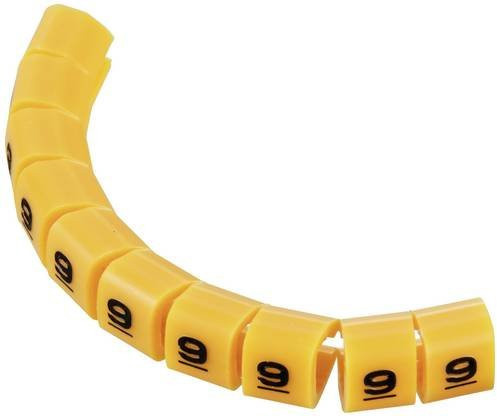 TRU Components TC-MB1/9203 Kennzeichnungsclip mit Aufdruck 9 in Gelb, Außendurchmesser-Bereich 3 bis 3,60 mm - Bild 1