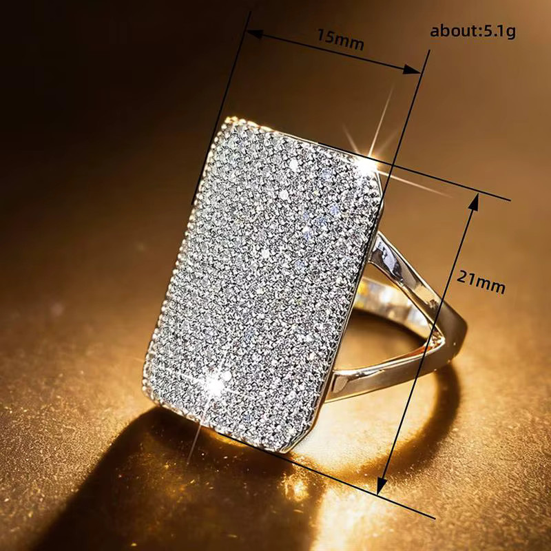 Huitan Ring, geometrisch, Silber, Zirkonia, Damen - Bild 4
