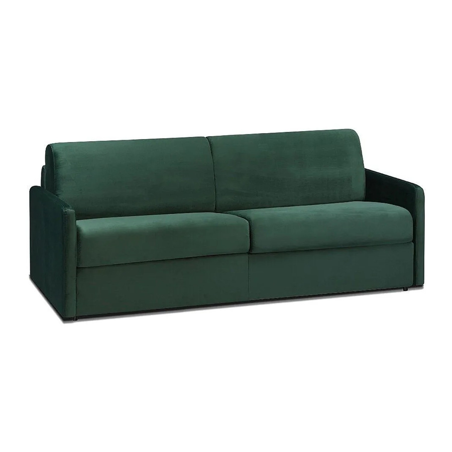 Vente-unique Schlafsofa Calife in Tannengrün mit Samtbezug, Breite: 190 cm - Bild 2