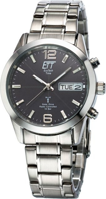 ETT Armbanduhr Solar, Edelstahl, Schwarz, 40 mm, Herren - Bild 1