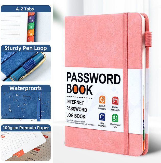 Passwort-Organizer-Buch von eelhoe in Grün mit alphabetischen Registerkarten und Adresslogbuch aus Kunstleder - Bild 1