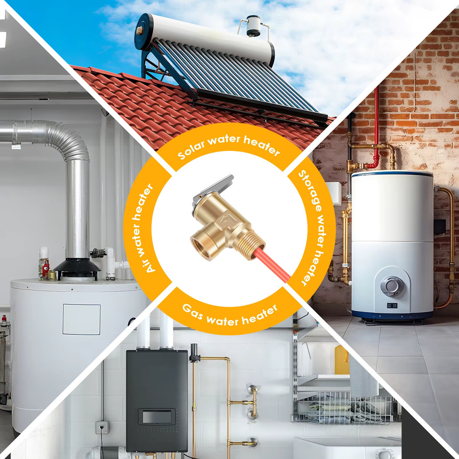 Willkey Messing-Druckbegrenzungsventil mit US NPT 3/4 Zoll und 1/2 Zoll Gewinde für elektrische Warmwasserbereiter DN20 DN15 - Bild 2