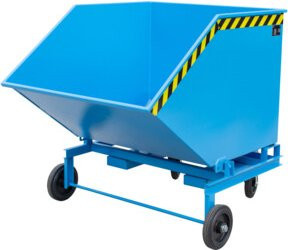 Bauer Südlohn Kastenwagen KW-ET 1000 Kippbehälter mit Rollen in Lichtblau, B/T/H: 134,0 x 128,5 x 128,5 cm - Bild 1