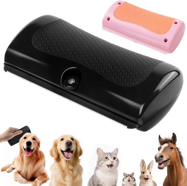 COOYOMOO Professionelle Tierbürste für Hunde und Katzen in Schwarz zur Fellpflege und Entfernung von Fellknoten - Bild 1