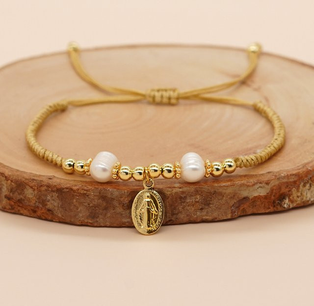 Go2boho Perlenarmband, Süßwasserperlen, Gold, Damen - Bild 1