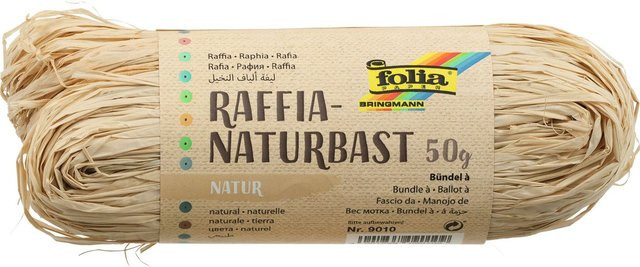 Naturbast Folia in Naturfarben/Beige für Weihnachten - Bild 1