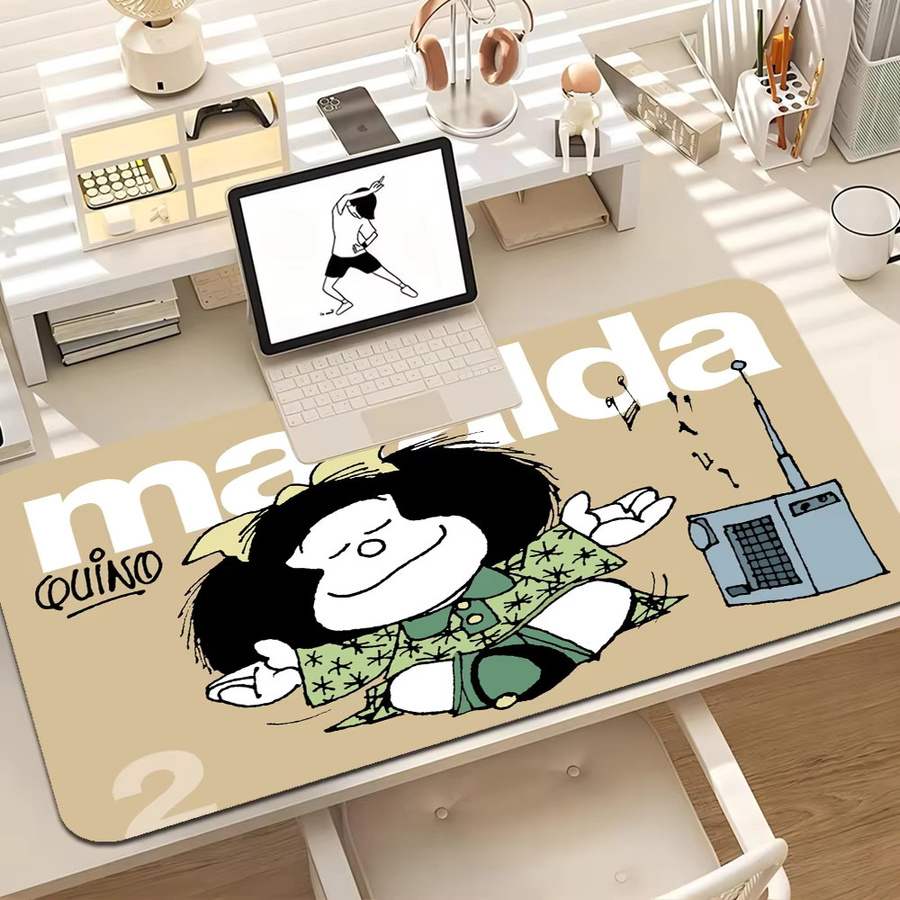 Großes XXL Mauspad mit Cartoon Mafalda Motiv in Multicolour, übergroße Gaming-Tastaturmatte und Notebook-Tischmatte - Bild 3