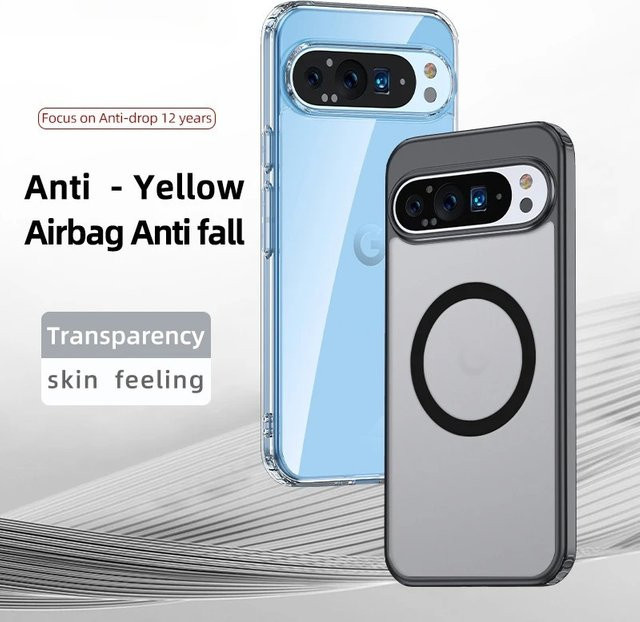 Robuste magnetische Airbag-Schutzhülle für Google Pixel 10a Pro XL 9 8 7 Pro in Transparent - Bild 1